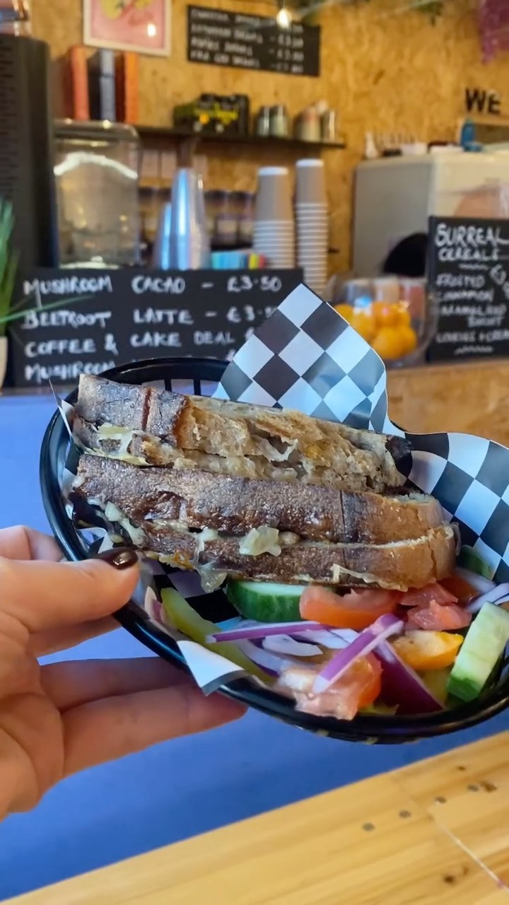 Toasted sandwich with a side salad