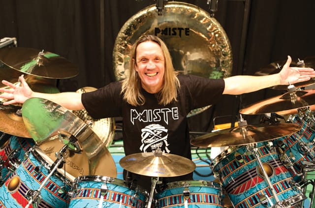 Nicko McBrain with his Paiste Gong.